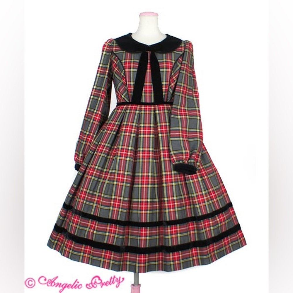 Angelic Pretty British Tartan Long Slevees OP